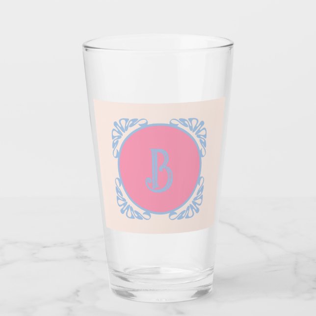 Personalized pink and blue  glass (Front)