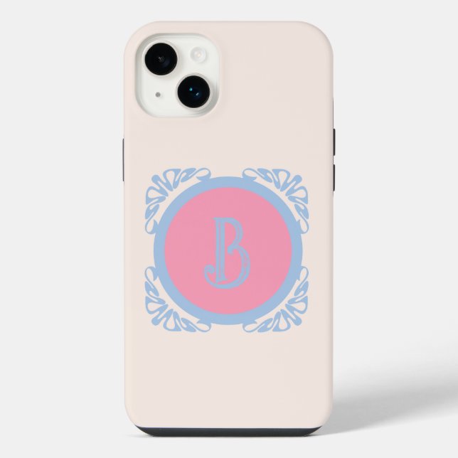 Personalized pink and blue  iPhone case (Back)