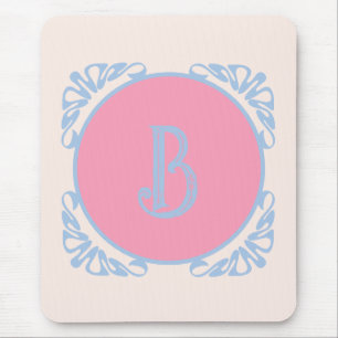 Personalized pink and blue  mouse pad