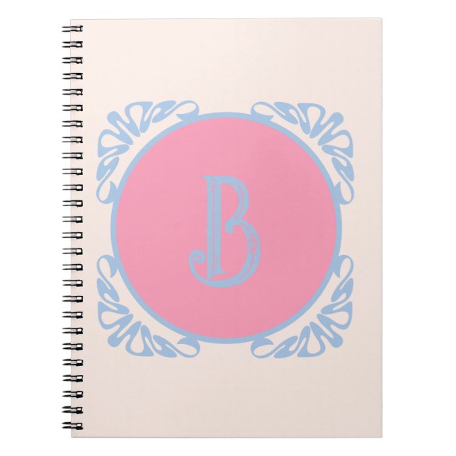 Personalized pink and blue  notebook (Front)