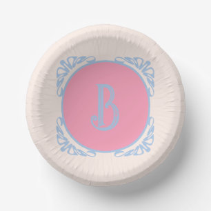 Personalized pink and blue paper plate