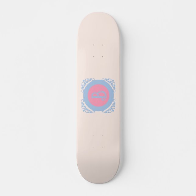 Personalized pink and blue  skateboard (Front)