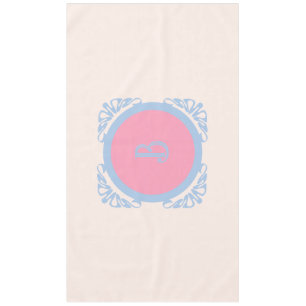 Personalized pink and blue tablecloth