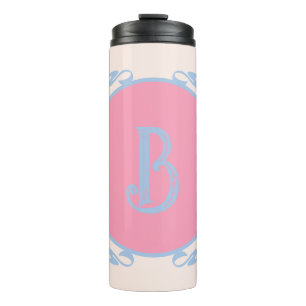 Personalized pink and blue  thermal tumbler