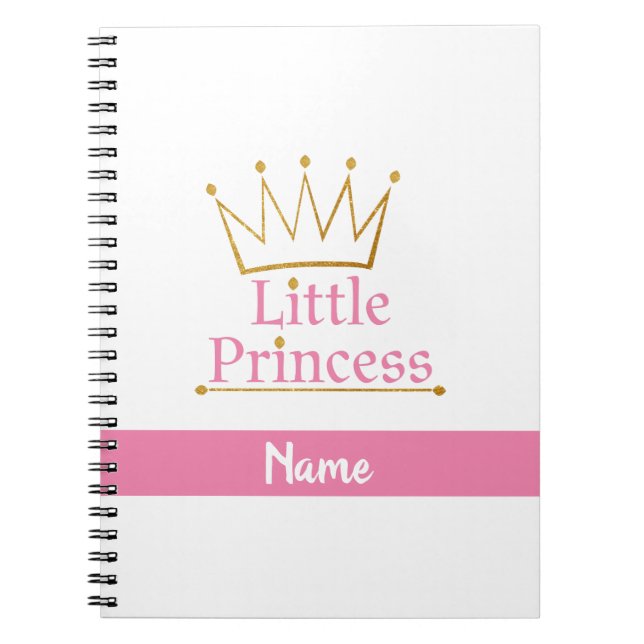 Personalized Pink and Gold Little Princess Notebook (Front)