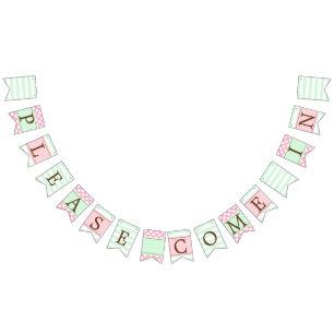 Personalized Pink and Mint Marketing Bunting Flag