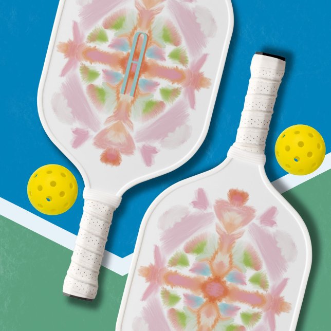 Personalized Pink And Orange Abstract  Pickleball Paddle (Creator Uploaded)