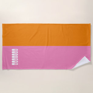 Personalized Pink and Orange Beach Towel Mat