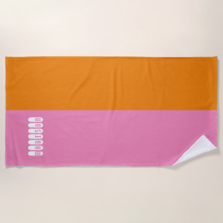 Personalized Pink and Orange Beach Towel Mat