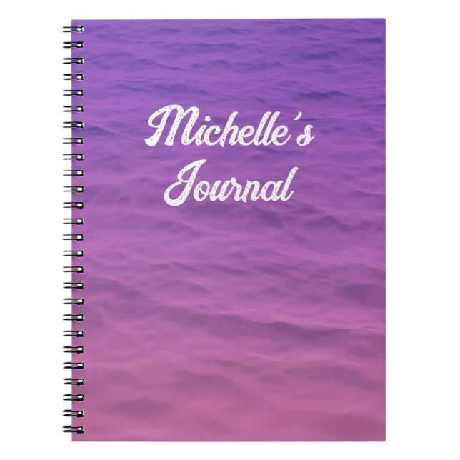 Personalized Pink And Purple Sea Notebook (Front)