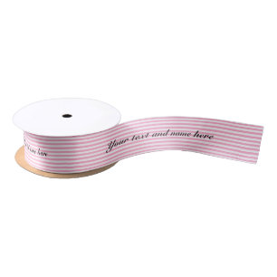 Personalized pink and white striped gift ribbon satin ribbon