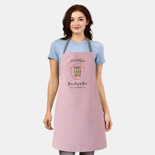 Personalized Pink Apron with Custom Company Logo