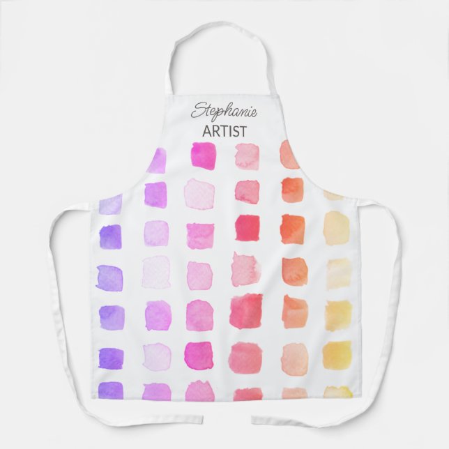 Personalized Pink Artist Apron (Front)