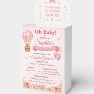 Personalized Pink Baby Shower Favour Box