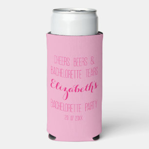 Personalized Pink Bachelorette Party  Seltzer Can Cooler