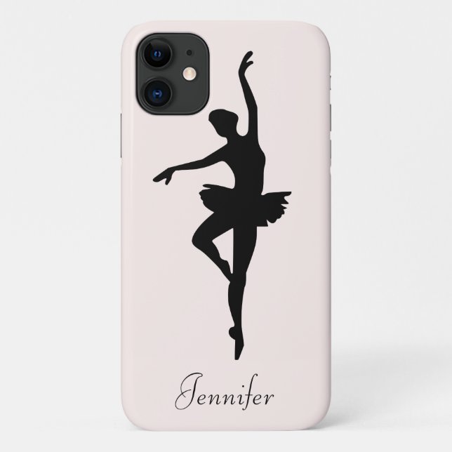 Personalized Pink Ballerina Dance Silhouette Case-Mate iPhone Case (Back)