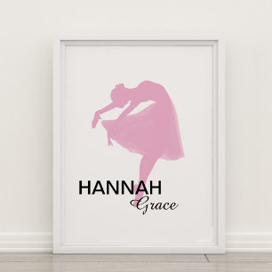 Personalized Pink Ballerina Poster