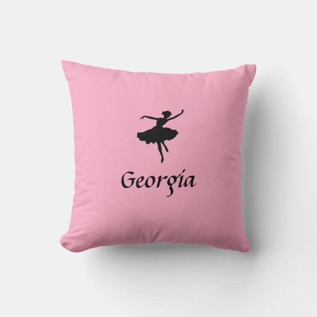 Personalized Pink Ballet Pillow (Front)
