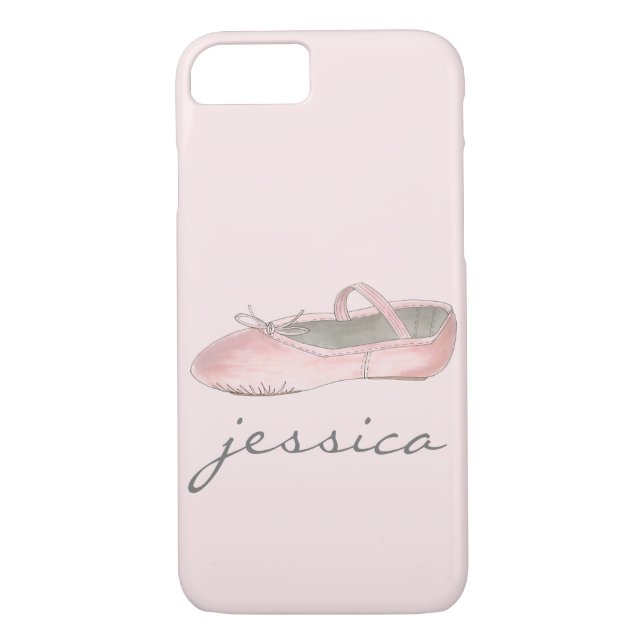 Personalized Pink Ballet Shoe Dance Ballerina Case-Mate iPhone Case (Back)