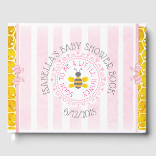 Personalized Pink bee Bumblebee Baby Shower Book