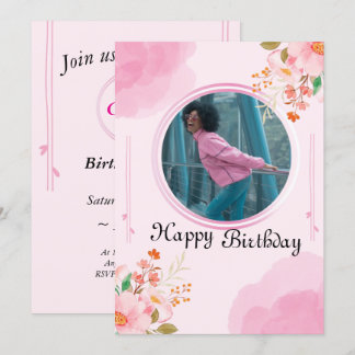 Personalized Pink Birthday Invitation