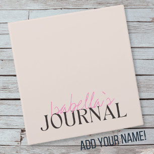 Personalized Pink & Black Binder Journal