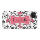 Personalized Pink Black Damask