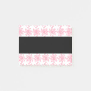 Personalized Pink & Black Floral Post-it Notes