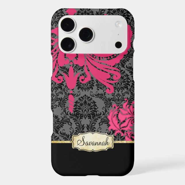 Personalized Pink Black Grey and Gold  (Back)