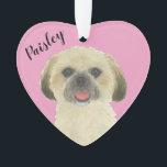 Personalized Pink Blonde Tan Golden Shih Tzu Ornament<br><div class="desc">I am in love with this beautifully detailed watercolor illustration of a blonde, tan or golden shih tzu dog on a sweet pink heart! Personalize these pastel ornaments and make the nice list this year! For the perfect presents, pair it with a matching item from the collection for a thoughtful...</div>