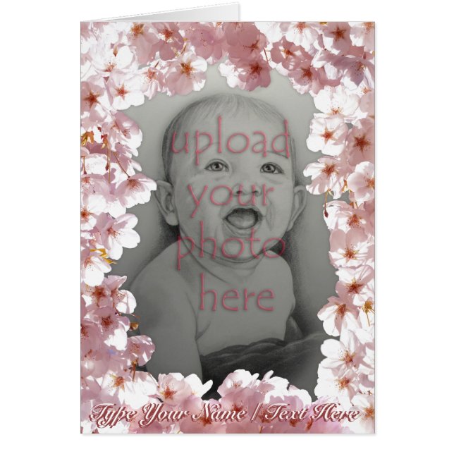 Personalized Pink Blossom Card Pink Flowers Card (Front)