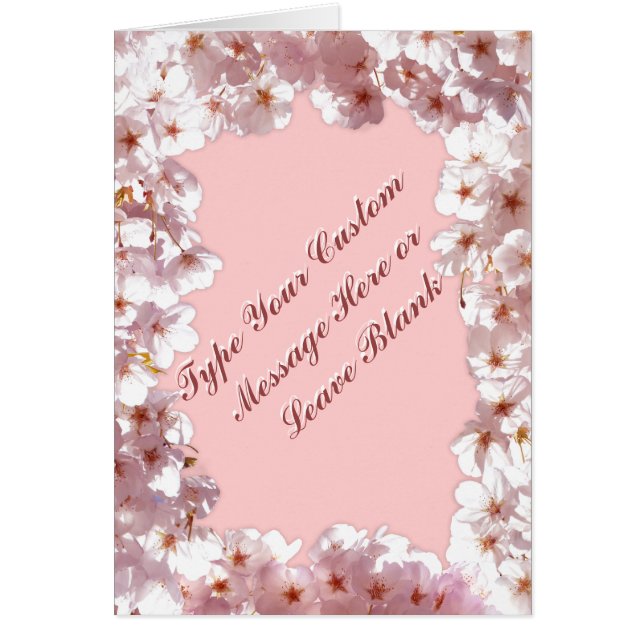 Personalized Pink Blossom Card Pink Flowers Card (Front)