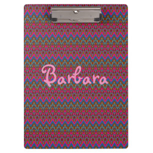 Personalized Pink, Blue and Gold Pattern Clipboard