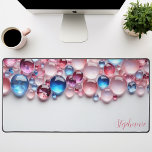Personalized Pink & Blue Gemstone Desk Mat<br><div class="desc">Elevate your workspace with this personalized desk mat adorned with a captivating arrangement of pink and blue gemstones. The vibrant colours and natural textures create a mesmerizing and inspiring backdrop for your work. Make it truly yours by adding your name or a motivational quote. The smooth surface provides a comfortable...</div>