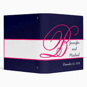 Personalized Pink Blue Wedding Keepsake Binder