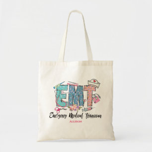 Personalized Pink Blue Women's EMT   Tote Bag