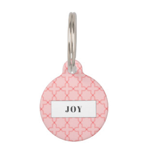 Personalized Pink Blush Pattern Pile Pet Tag
