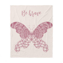 Personalized Pink Boho Butterfly