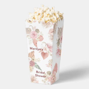 Personalized Pink Boho Florals Popcorn Box