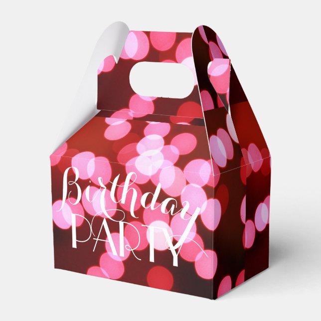 Personalized  Pink Bokeh Sparkle Lights Favour Box (Front Side)