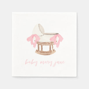 Personalized Pink Bow baby Shower Napkins