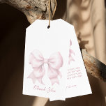 Personalized Pink Bow Bridal Shower Gift Tags<br><div class="desc">Add a touch of elegance to your bridal shower favours with the Personalized Pink Bow Bridal Shower Gift Tags. These charming tags feature a sophisticated pink bow design, perfect for complementing any bridal brunch, bridal shower, or preppy coquette theme. Whether you're celebrating the bride-to-be or hosting a baby shower, these...</div>