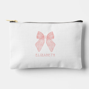 Personalized Pink Bow Coquette Aesthetic Accessory Pouch