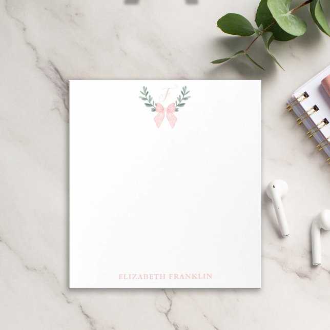 Personalized Pink Bow Coquette Aesthetic Notepad (Creator Uploaded)