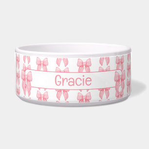 Personalized Pink Bow Dog