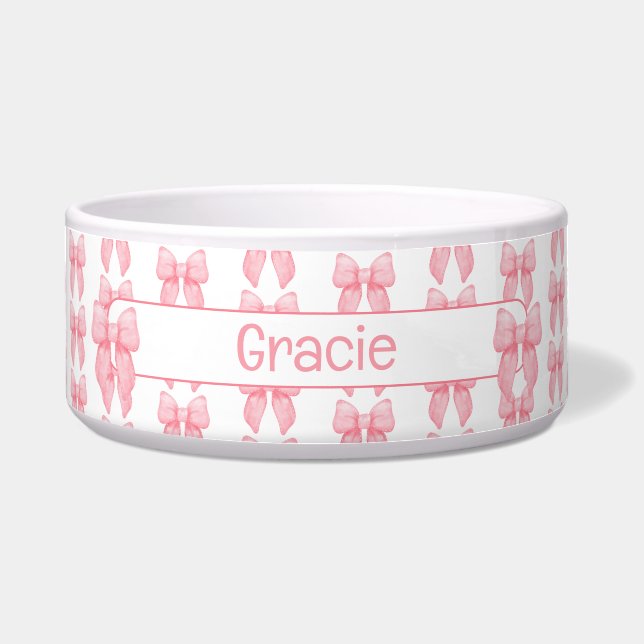 Personalized Pink Bow Dog (Front)