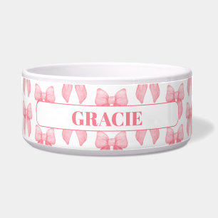 Personalized Pink Bow Dog