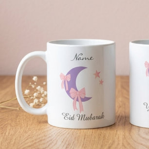 Personalized Pink Bow Moon Eid Coffee Mug