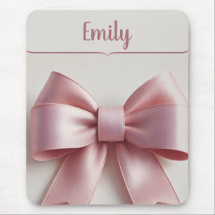 Personalized Pink Bow Mousepad – Cute & Elegant