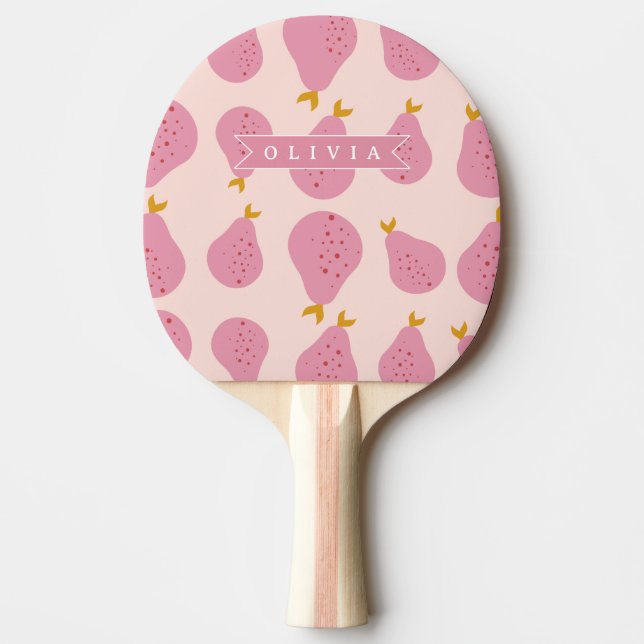 Personalized Pink Bow Name Gift Elegant Coquette Ping Pong Paddle (Front)